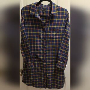 Toad&Co Blue and Yellow Plaid Womans Shirt Dress